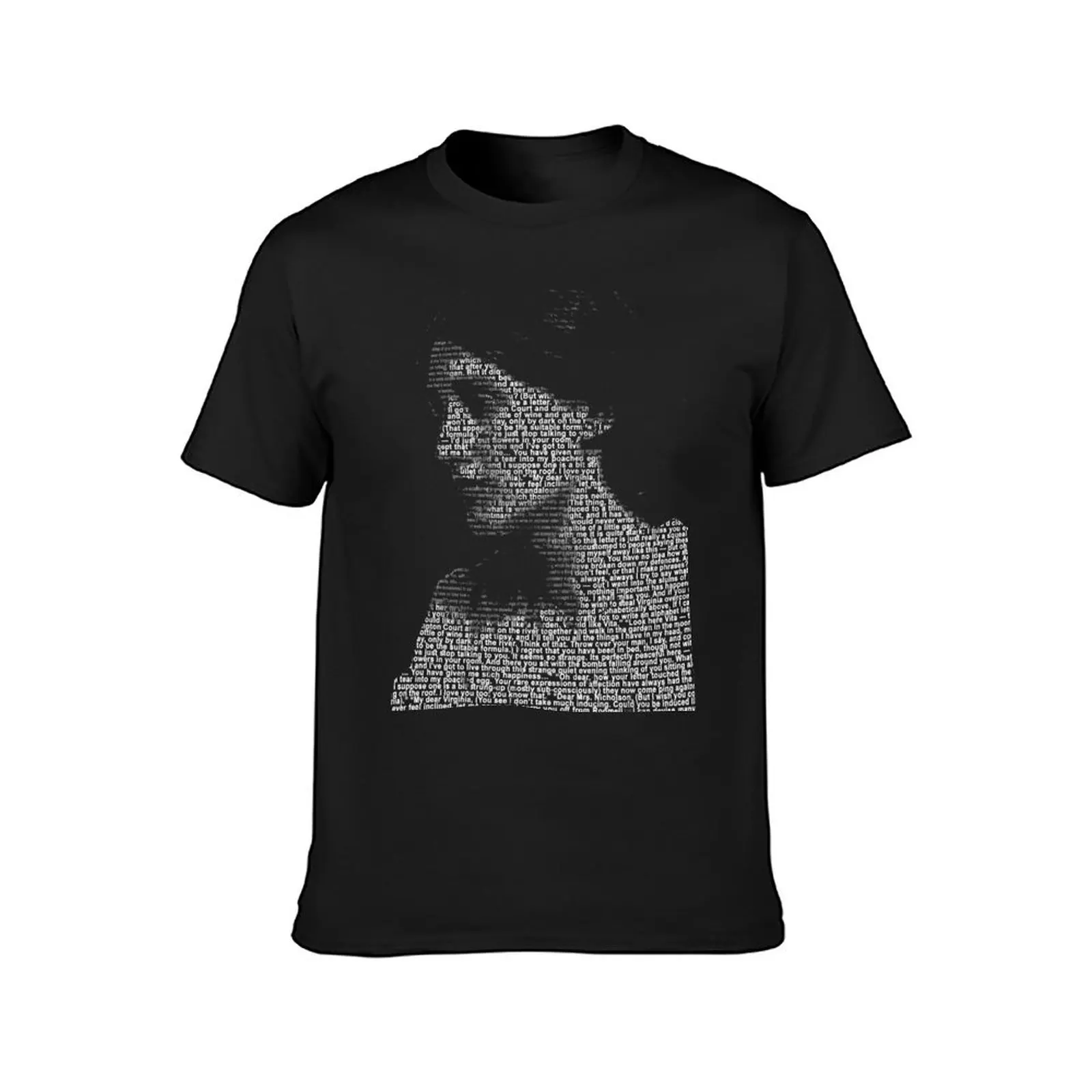 Virginia Woolf Word portrait using the love letters between her and Vita T-Shirt new edition quick-drying t shirt for men