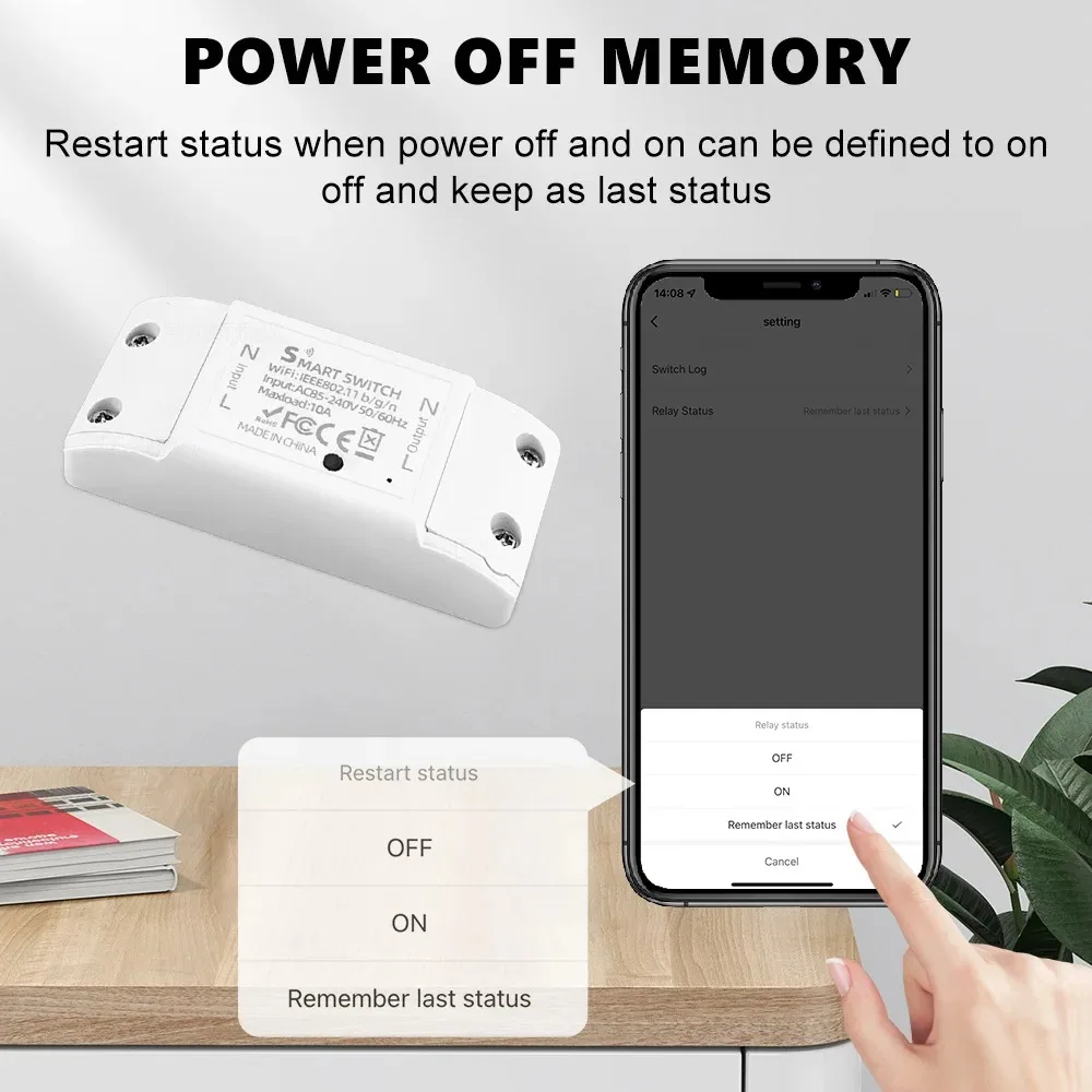 DIY WiFi Smart Light Switch Universal Breaker Timer Wireless Remote Control Works with Alexa Google Home Smart Home