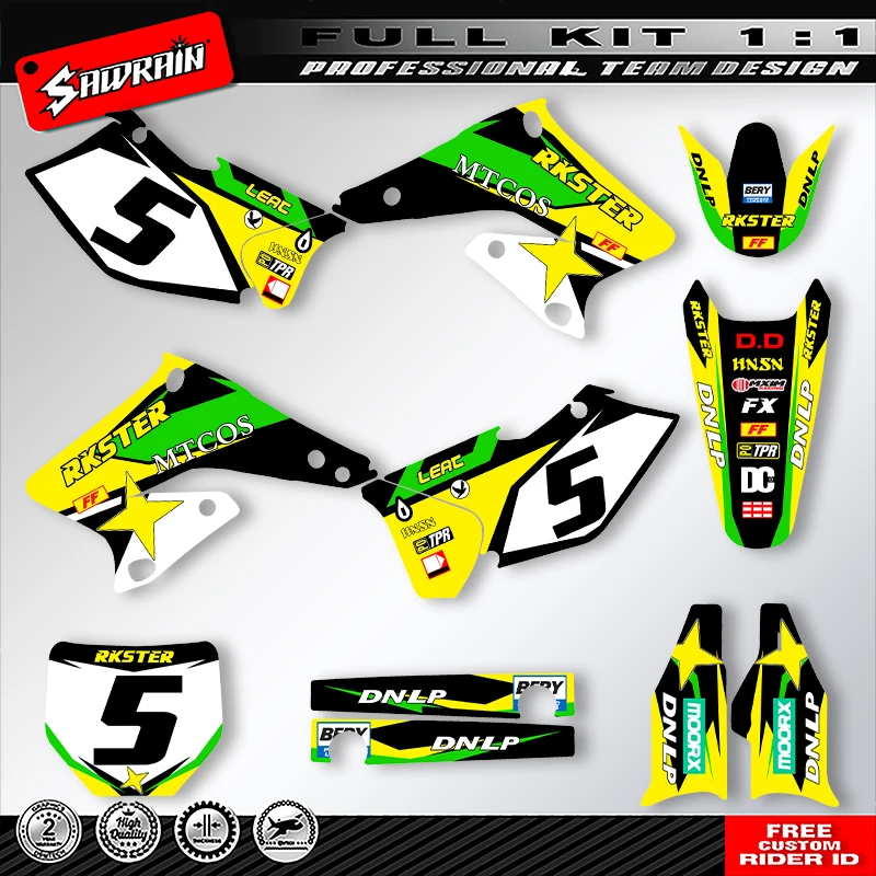 

Наклейки на мотоцикл Sawrain, набор наклеек с графикой команды для SUZUKI RMZ250 2004 2005 2006 01