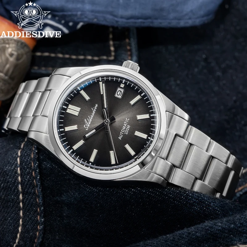 ADDIESDIVE Automatic Man Watch Sapphire Glass 100M Waterproof Super Luminous Wristwatch Luxury 316L Stainless Steel Watch Males