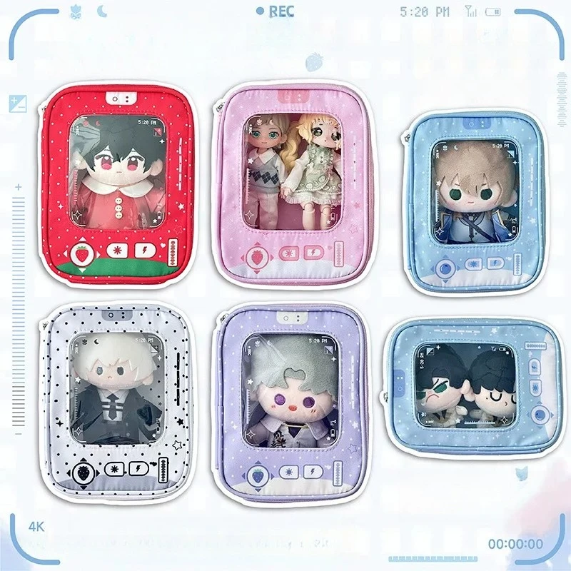 Fruit Camera Storage Organizer Cartoon Ita Bag for 17cm Cotton Doll Kawaii Portable Storage Bags Red Polka Dot Pouch Wholesales