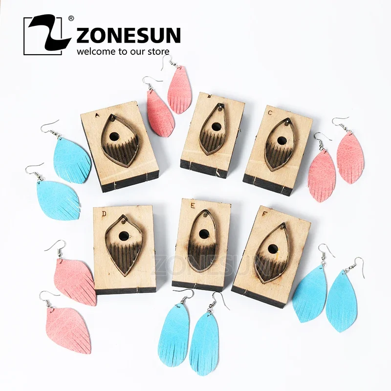 

ZONESUN кожаный штамп для резки сережек с кисточками, стальной линейный штамп, инструмент для украшения кожи для высечки, резак для рукоделия «сделай сам»
