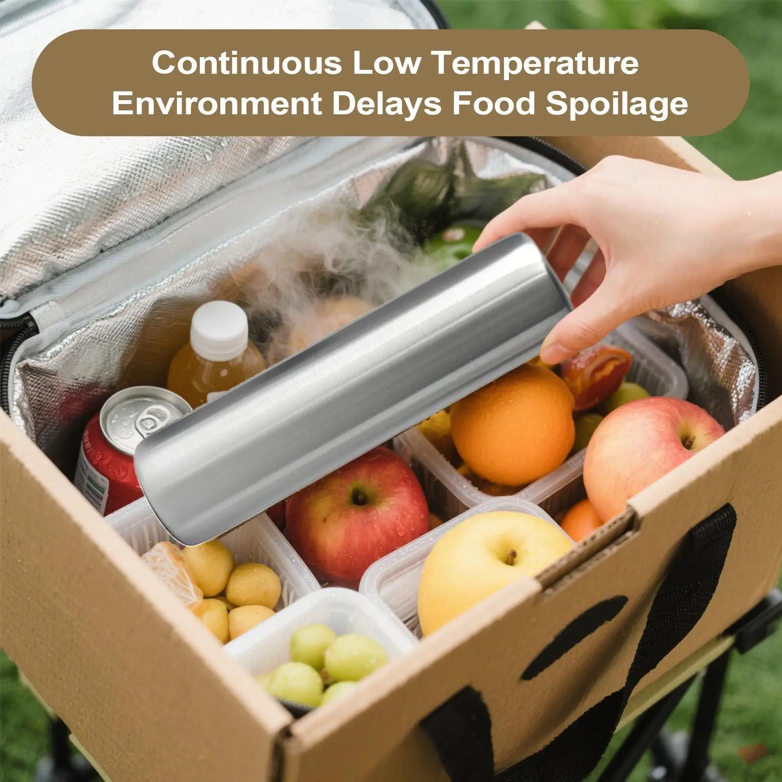 Stainless Steel Freezable Ice Cooling Blocks Kitchen Cylinder Ice Packs for Lunch Boxes and Cooler Bags Wine Beer view 3