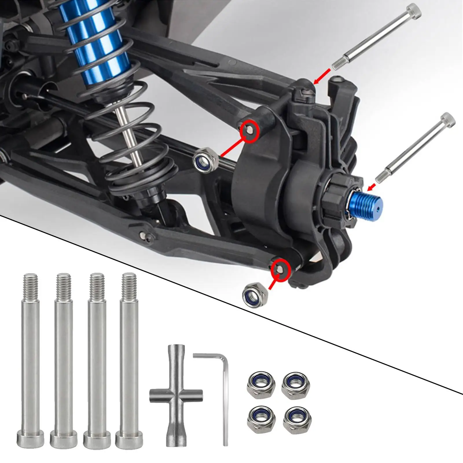 金属製 RC クローラーネジ ナット ボルトセット 1/5 スケールトラック用ユニバーサル交換部品