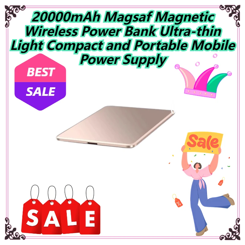 

20000mAh Magsaf Magnetic Wireless Power Bank Ultra-thin Light Compact and Portable Mobile Power Supply