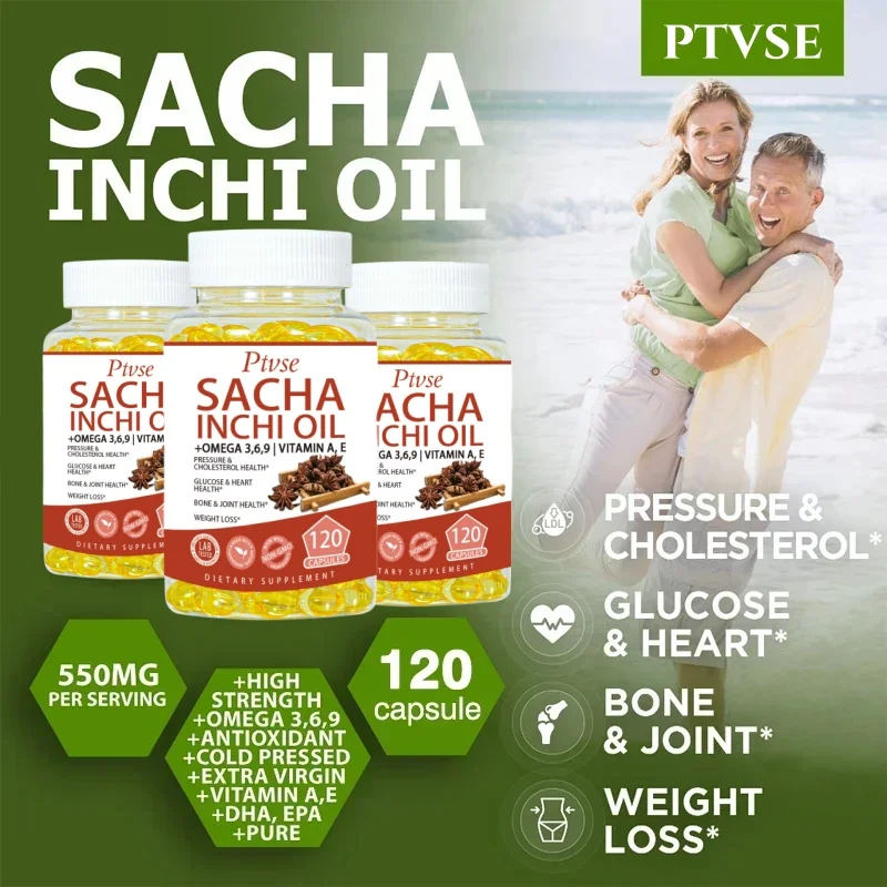 Sacha Inchi Öl Ergänzung-senkt Cholesterin und unterstützt Herz, Gehirn, Augen und Immun gesundheit