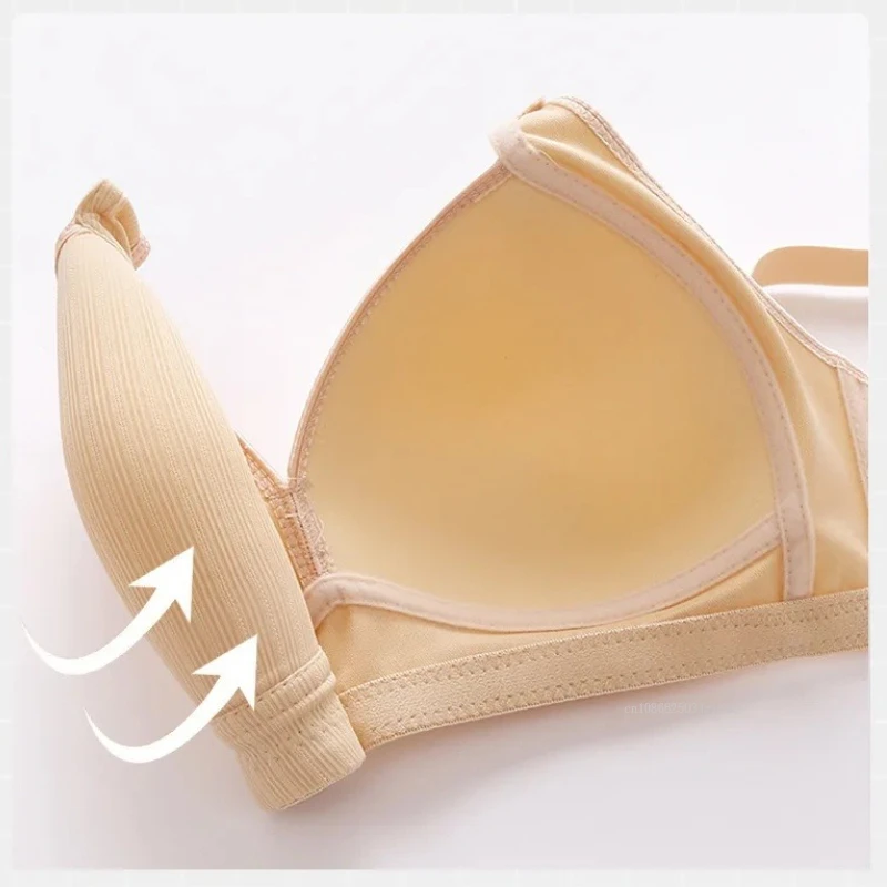 Prodyšná měkká podprsenka s tenkými košíčky ve stylu maminky pro ženy středního věku a starší ženy, pohodlná sbíraná podprsenka s opěrkou prsou - náhled 5