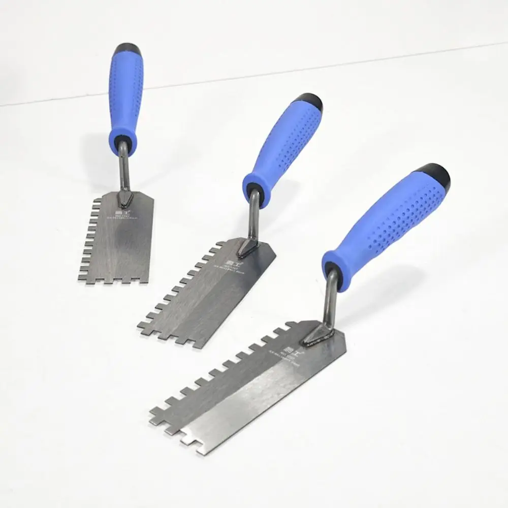 Square Tooth Trowel Tool Professional Efficient Scraping Putty Scraper Carbon Steel Anti Slip Handle Spatula Construction Tool
