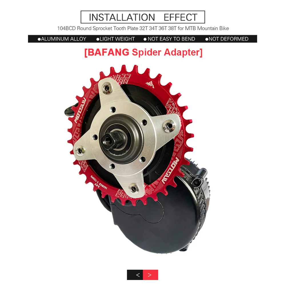 Ebike 32/34/36/38T Chainring + Adapter For Bafang BBS01/02 Motor Aluminum Alloy Sprocket Parts Electric Bicycle Accessories