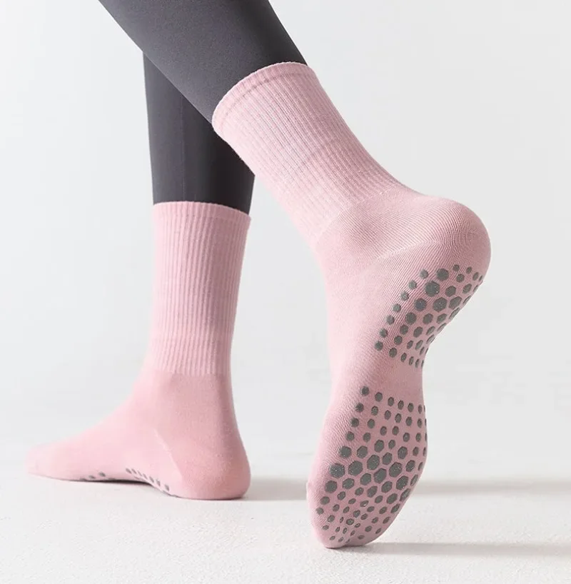 Anti-Slip Silicone Yoga Socks Solid Soft Breathable Sweat-Absorbing Stocking Women Sports Fitness Gym Pilates Socks Floor Socks