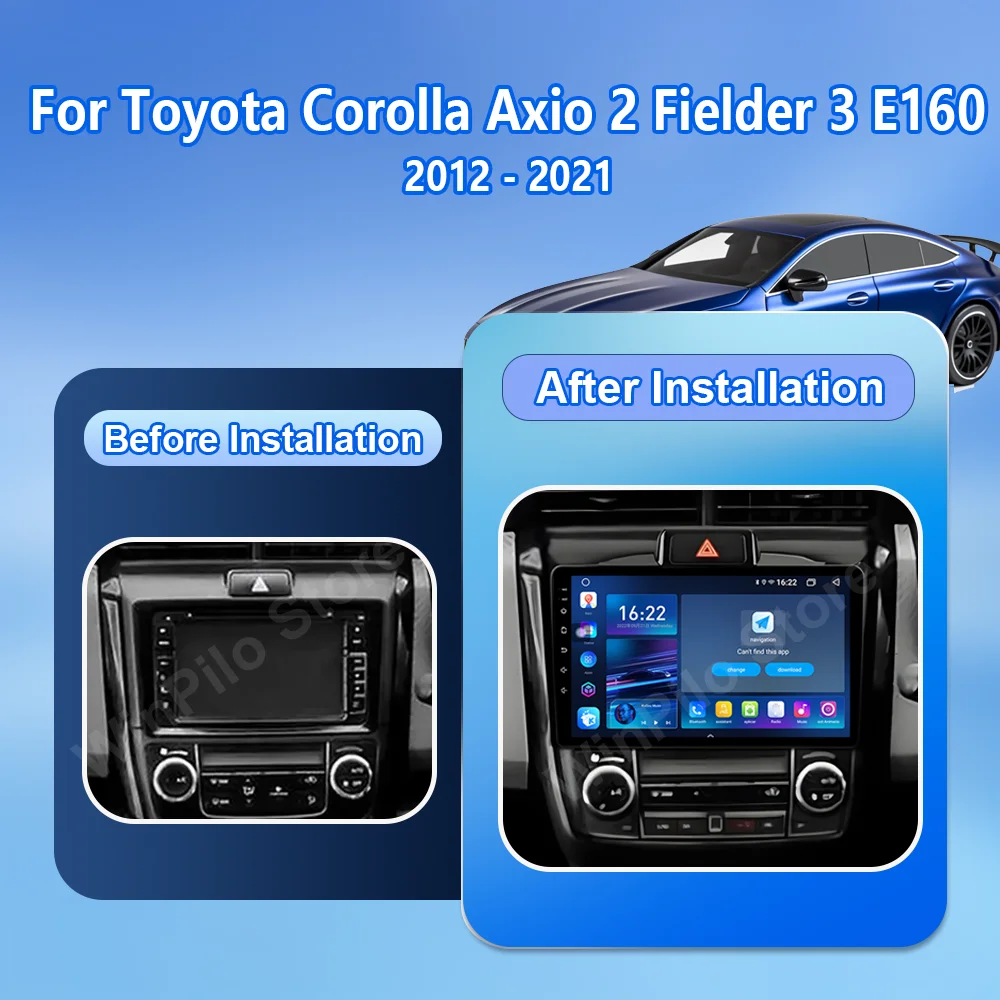 Android 16 Car DVD For Toyota Corolla Axio 2 Fielder 3 E160 2012 - 2021 Auto Carplay Radio Multimedia Video Player Bluetooth 4G