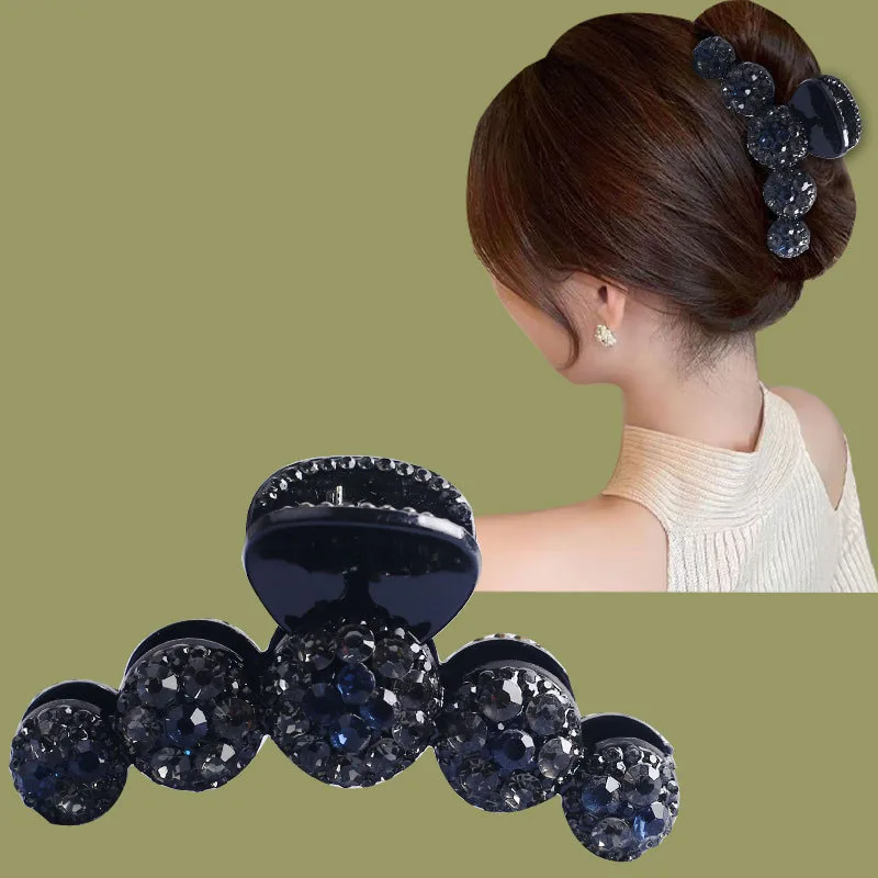 Fashion Women's Grab Clip Rhinestone Large Back of Head Plate Hair Clip Simple Fashion Shark Clip