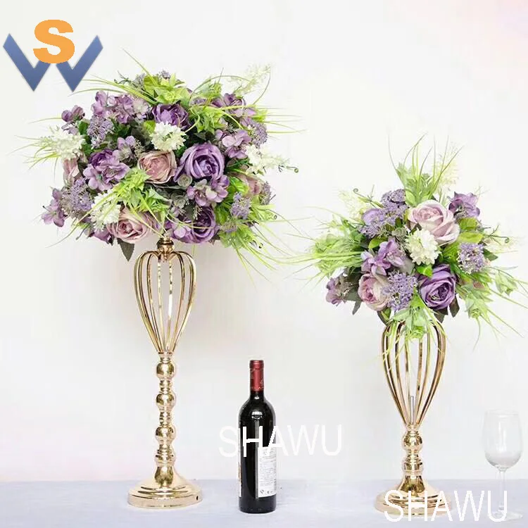 Metal hollow vase flower arrangement stands for weddings centerpiece