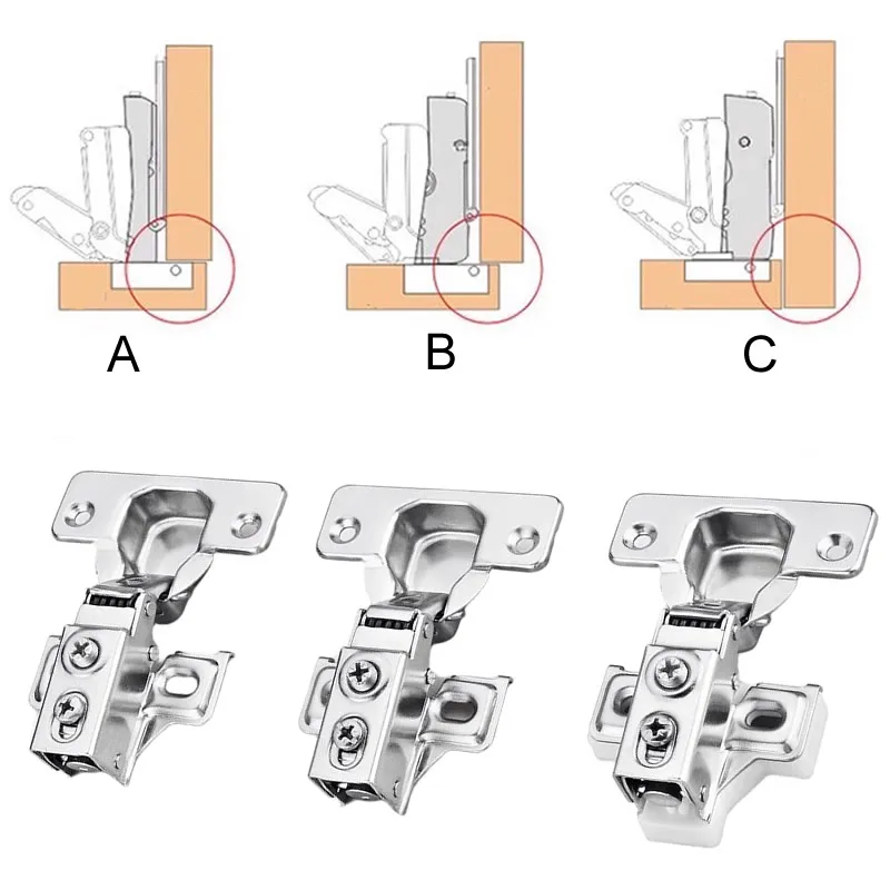 Damping Hinge Large Angle Soft-Close Half-Mortise Concealed Cabinet Hinges Buffer mute 165°135° 90° for Corner Wardrobe Cabinet view 4