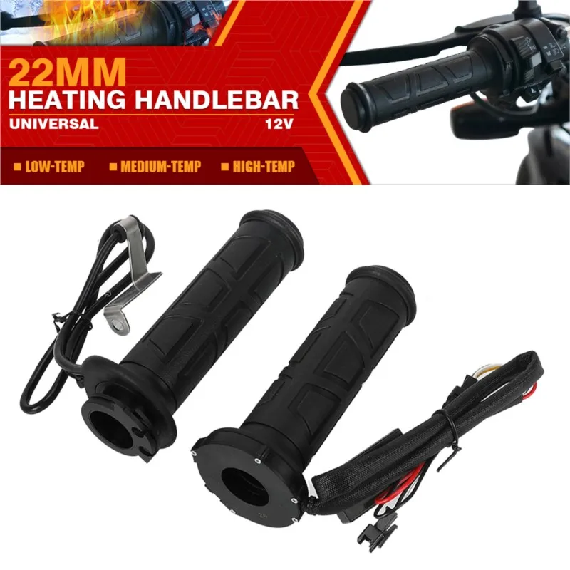 

DC 12V Motorcycle Hot Grip 5-Gear Adjustable Motorbike Electric Hand Heated Grips 22mm ATV Scooter Handlebar Hand Warmer