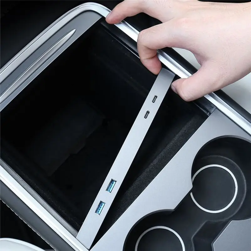 M93K-27W Quick USB Type C Shunt Hub Extension Small Docking Station USB Powered Splitter For Tesla Model 3 Y Parts