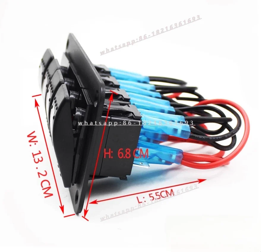 One Marine Switch Panel Waterproof 4-speed 6-speed Modified Rocker Switch 12-24V Overload Multi-function Protector