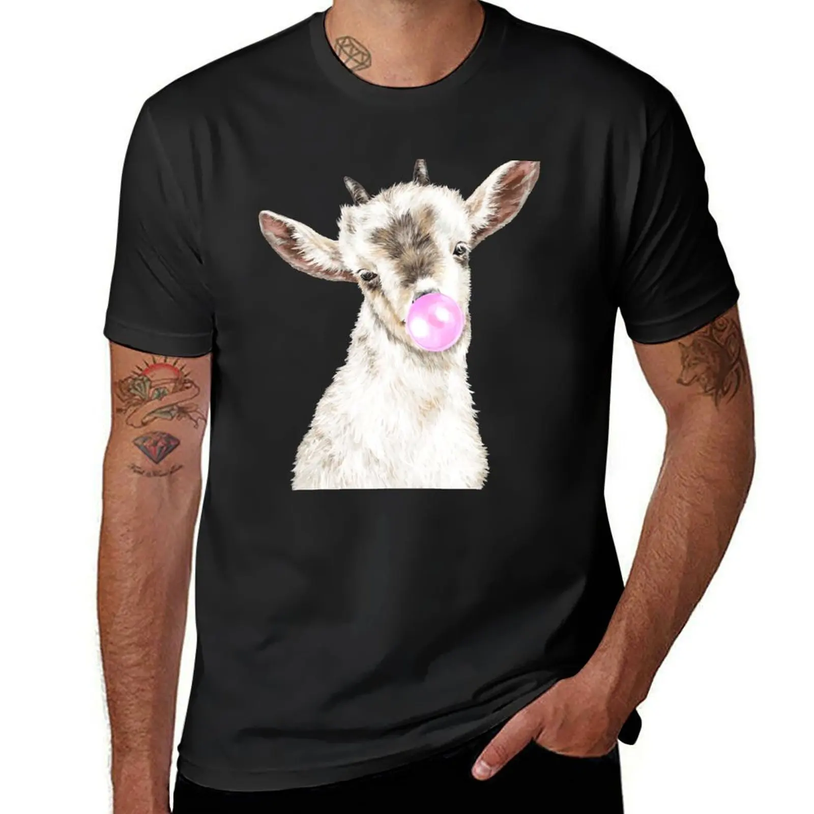 Oh My Goat with Bubble Gum T-Shirt tees summer tops sweat sweat shirts, men