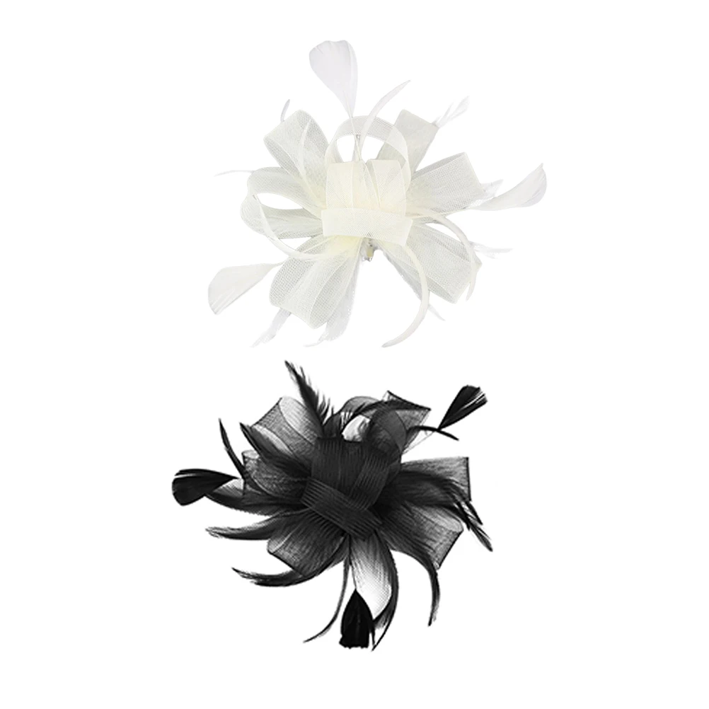 

2Pcs Fascinators Hair Accessories Women Headpiece Clip Tea Party Decor Wedding Banquet Hairstyle Photoshoot Prop