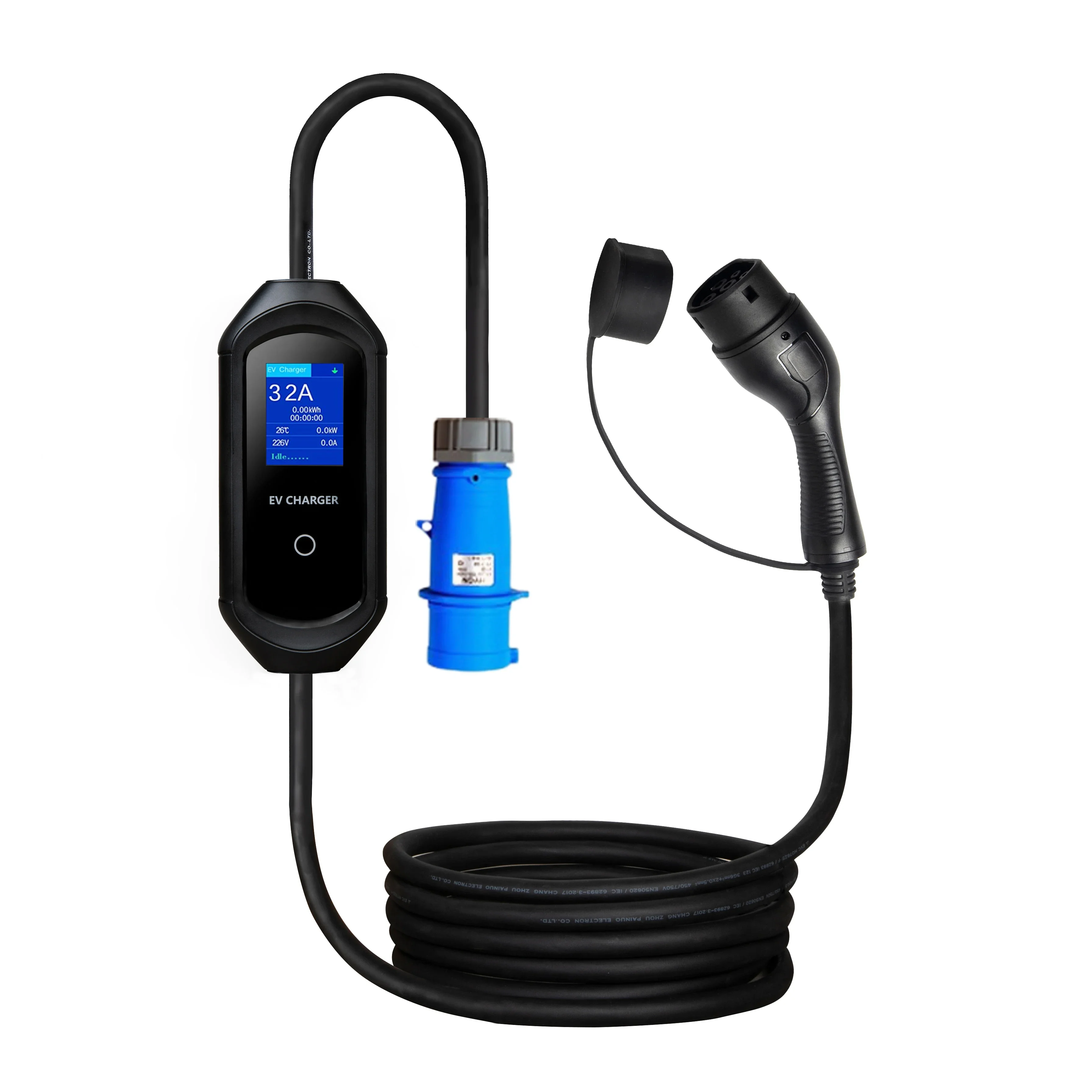 

OEM Electric Car Portable EV Charger Type 2 Home Essential Portable EV Charging Station With White/Black 16A Ev Charging Cable