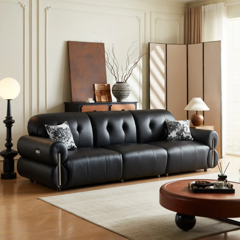 

Modern Living Room Furniture 3 Seater Leather Sectional Sofa Beds Multi Function Couch Sofas with USB