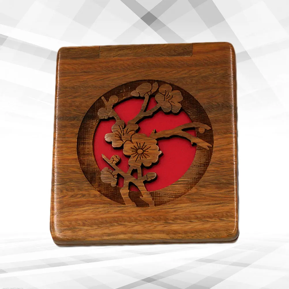 

Vanity Mirrors Exquisite Wooden Mini Woman Vintage Makeup Portable Mirrort Metal Travel