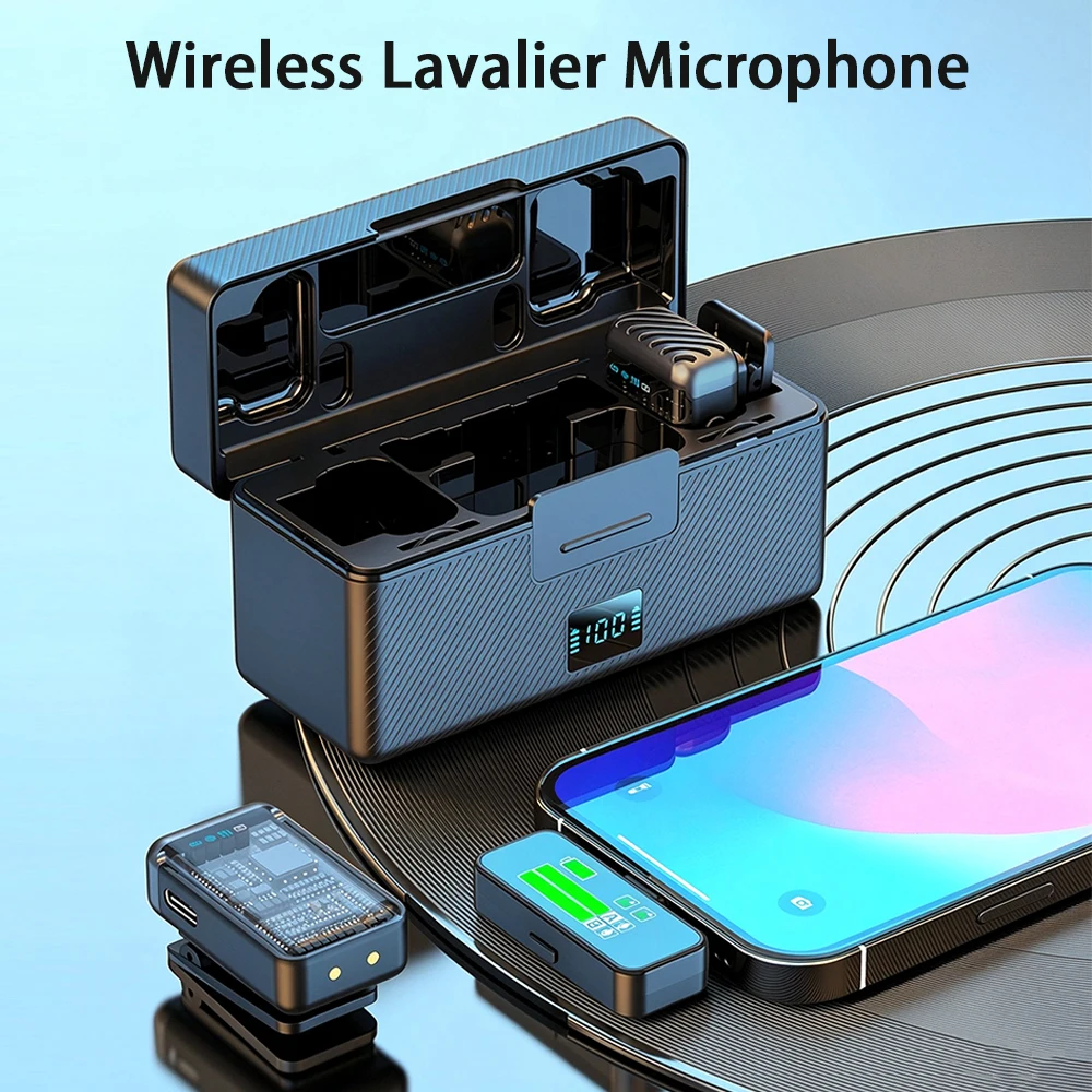 Smart Noise Reduction Lapel Microphone - 무선 라발리에 마이크, 스마트 디스플레이 충전