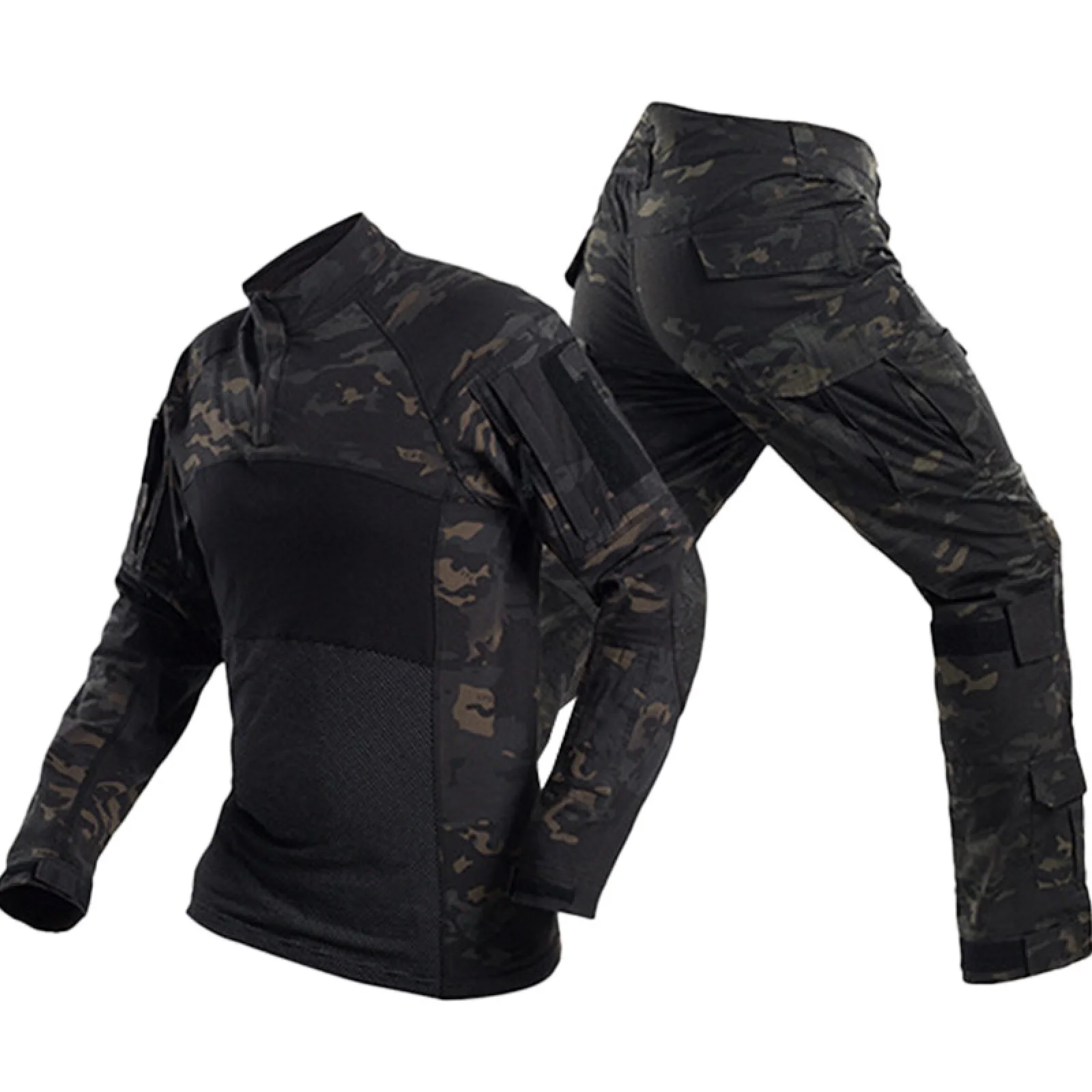 전술 정장 야외 유니폼 사냥 셔츠 Ghillie 정장 카고 바지 훈련 Airsoft Paintball 의류 세트 남성 Outwear