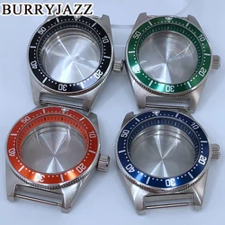 BURRYJAZZ 40mm NH34 NH35 NH36 NH38 NH70 NH72 Watch Case Black Blue Green Orange Ring Silver Stainless Steel Case