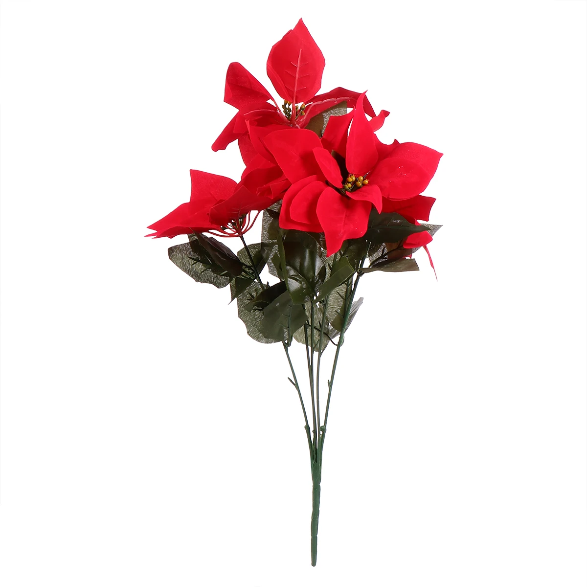 

Artificial Red Decor Fake Living Room Office Party Artificial Party Red Poinsettia Decor Poinsettia Xmas Flannel Branch