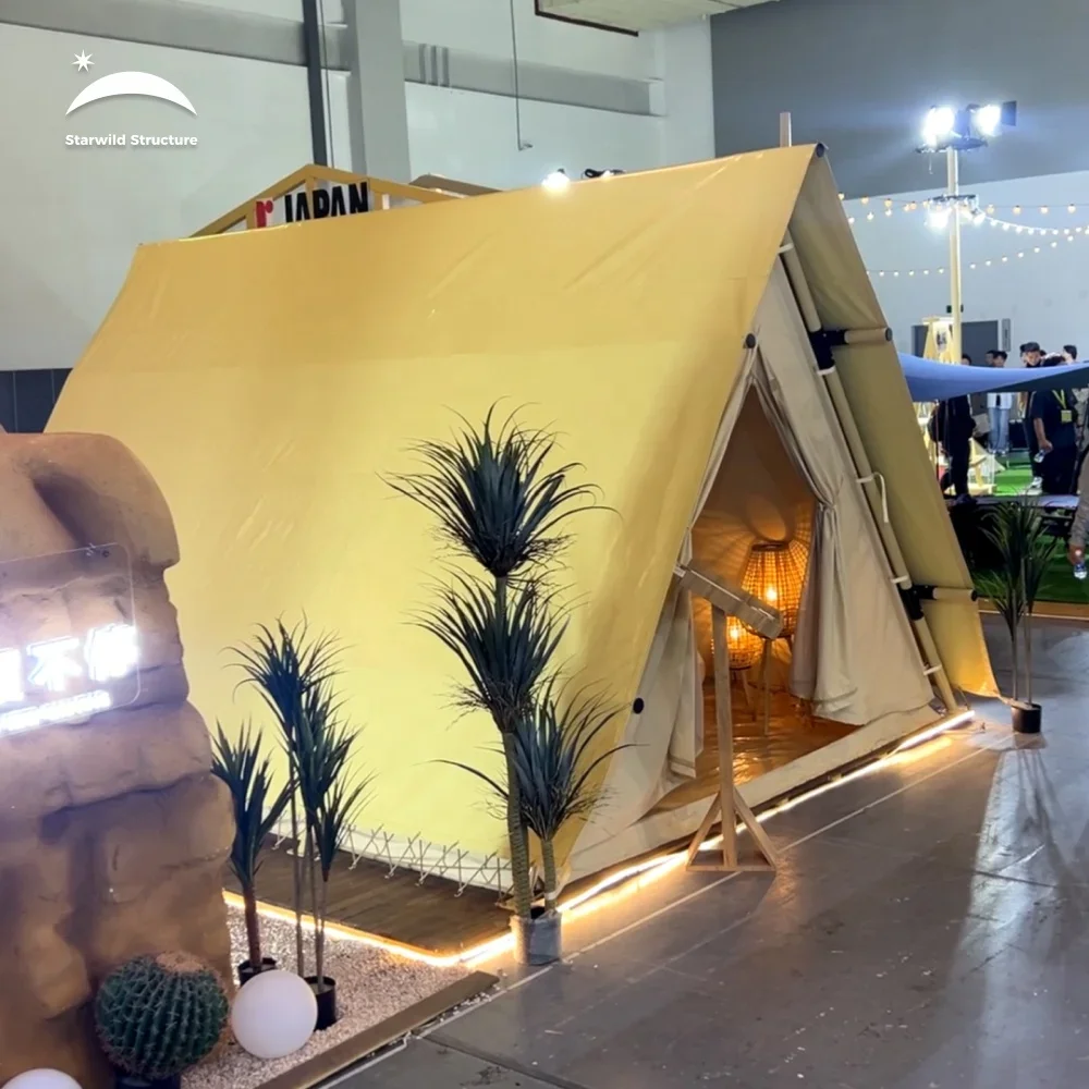 High Quality Luxury Glamping Safari House Hotel Camping Tent PVC Desert Resort Tented Safari Lodge