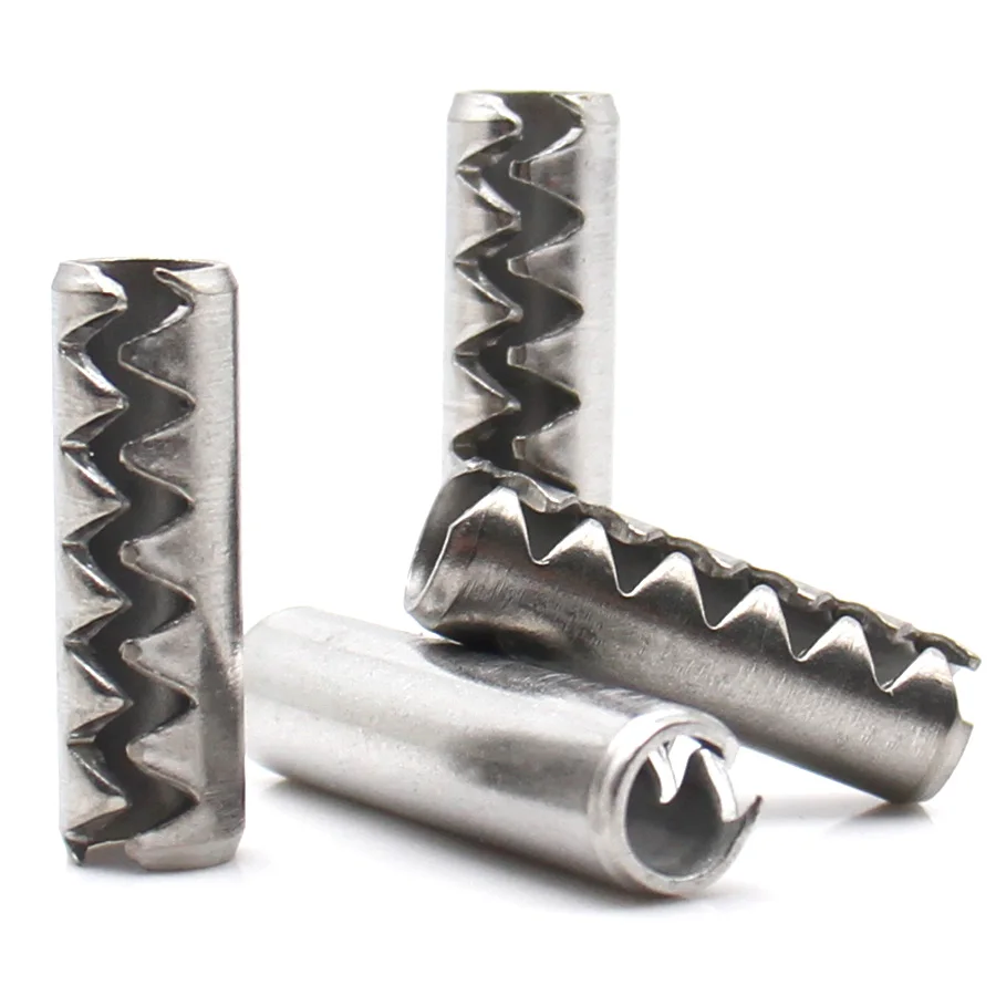 20-50pcs M2 M2.5 M3 M4 M5 M6 304 Stainless Steel Serrated Spring Pins Roll Hollow Dowel Pin