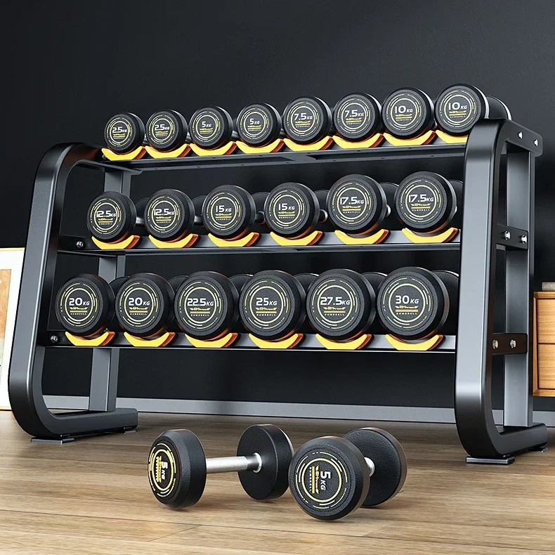 Rubber Steel Dumbbell Set Wholesale Mancuernas 2.5-30kg Kettlebell  Barbell  Gym Weight Pesa Rusa Ajustable Strength Training