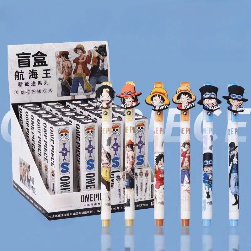 One Piece Monkey·D·Luffy, nuevo bolígrafo de prensa de dibujos animados, bolígrafo Neutral para niño, bolígrafo de escritura negro con personalidad para estudiante, regalo periférico de animé