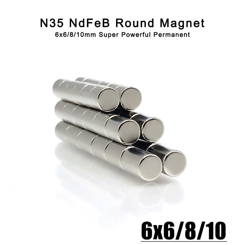 20-500pcs 6x6mm 6x8mm 6x10mm Dia 6mm Round Shape Strong N35 Neodymium 6*6mm 6*8mm 6*10mm Magnetic Magnet Imanes Fridge Magnets