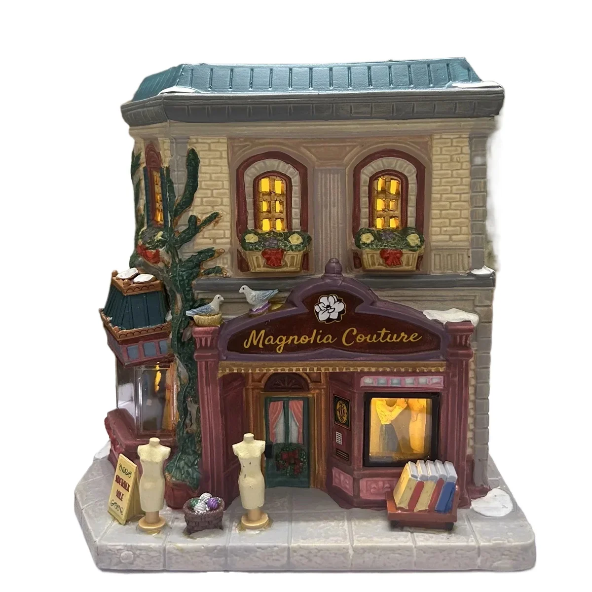 Lemax Creative Ceramic Lamp Up House Figurine Miniature Version of European Building Home Furnishing Living Room Ornaments Gift