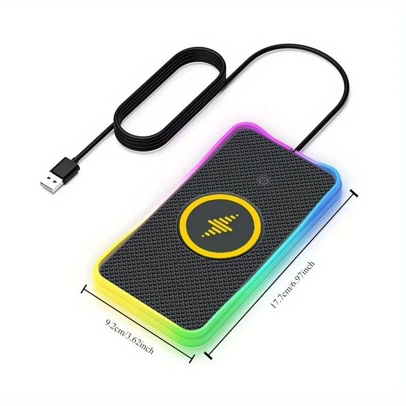 30W RGB Light Car Wireless Charger Pad for iPhone 15 14 13 12 11 Samsung S23 S22 Xiaomi Fast Wireless USB-A Phone Charging Pad