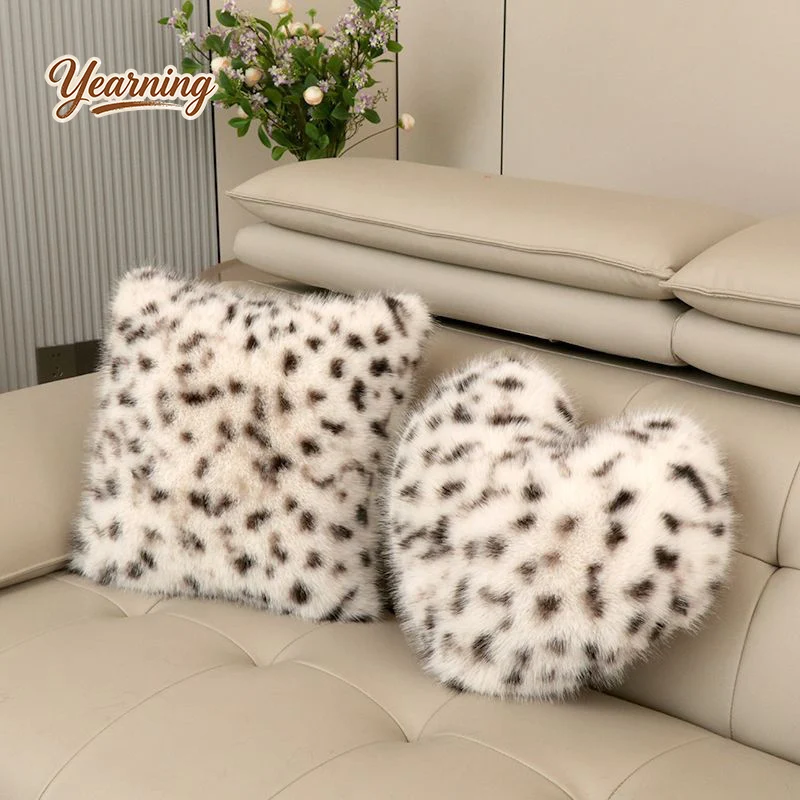 

Nordic Style Luxury Imitation Fox Plush Pillow Ultra Soft Textured Plush Cushion Seat Cushion