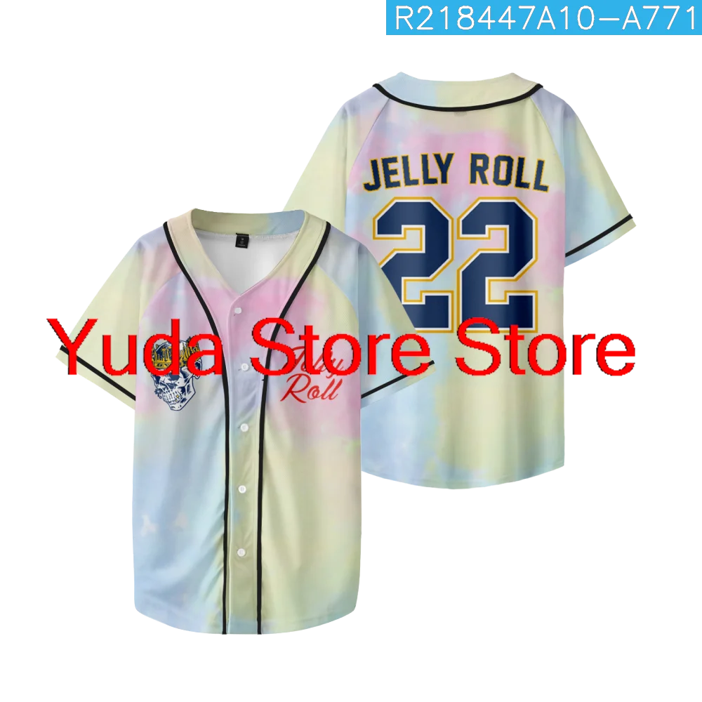 

Jelly Roll Merch Baseball Jacket Women Men Fashion Casual Short Sleeve Jersey