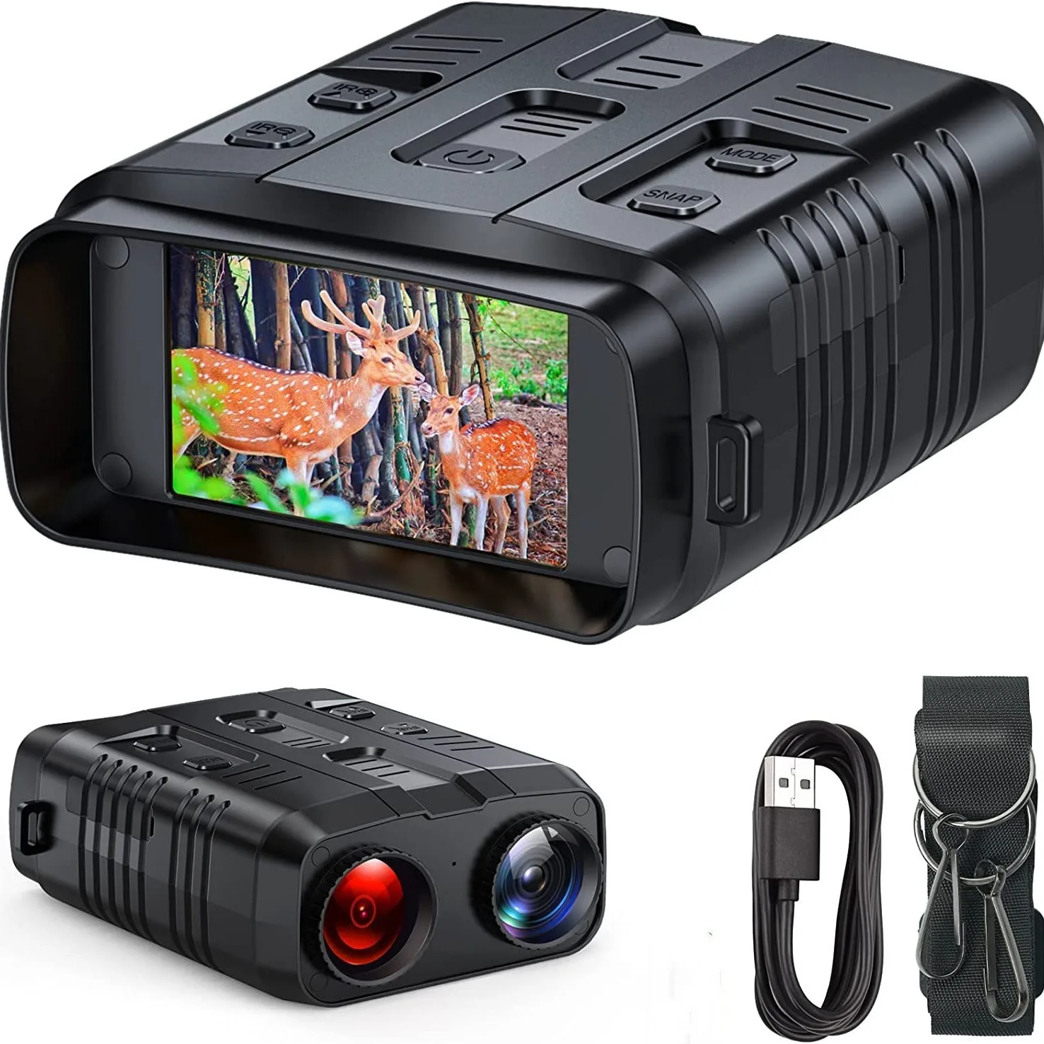 Dispositivo per la visione notturna a infrarossi, binocolo a grande schermo, portatile per fotografia all'aperto e registrazione video