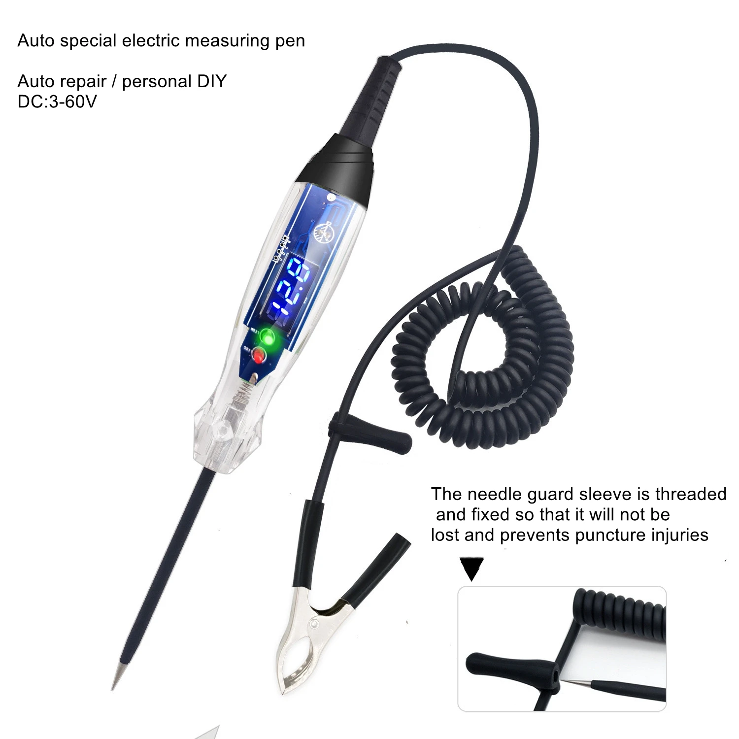 NS836 LED digital display car test pen car test pen car fault repair tester tool 3-60