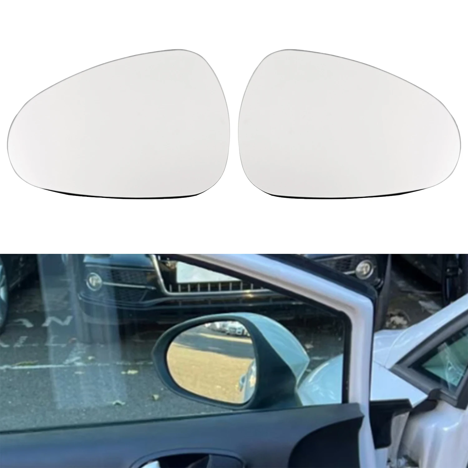 

For Seat Leon 2011-2013 Heated Wing Glass Rearview Mirror Lens Driver and Passenger Side Auto Replacement 6J0857521 6J0857522