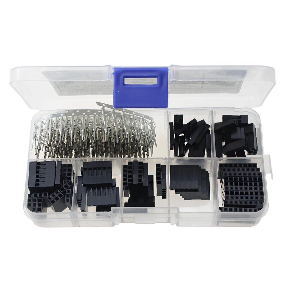 310Pcs/set 2.54mm Male+Female Dupont Wire Jumper Line Cable 1/2/3/4/5/6/8 Pin Header Connector Housing Electronic DIY Kit