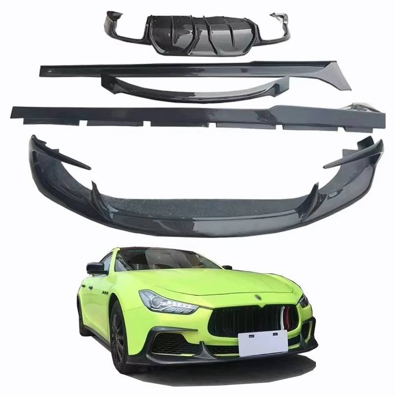 Dream Garage Runde Hight Quality Body Kit for Maserati Ghibli 2014-2017 Carbon Fiber Body Kit ASPEC Style Front Lip Side Skirts