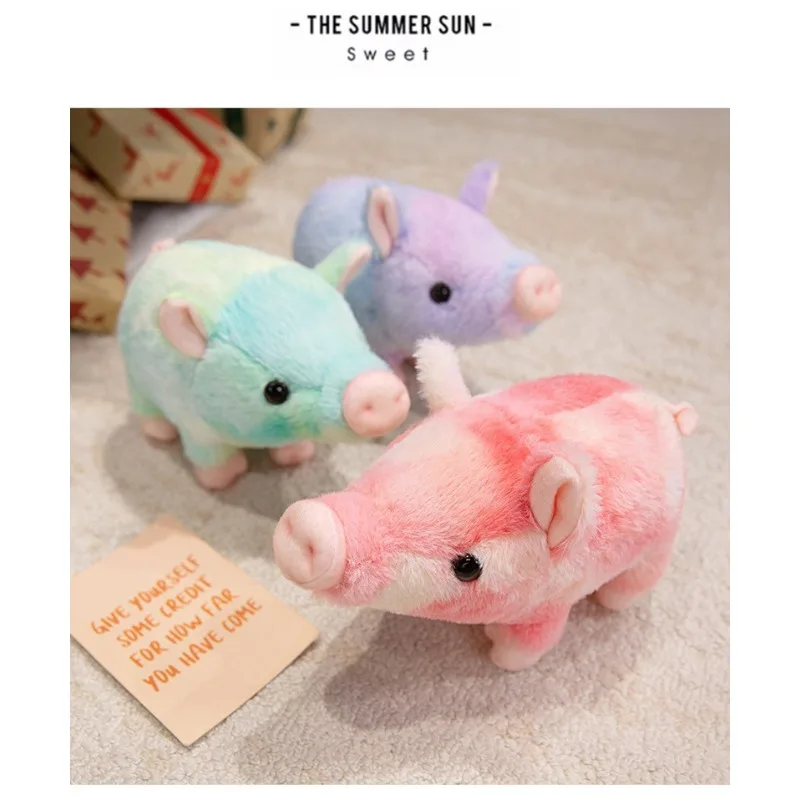 

Cartoon Cute Pig Plush Doll Toy Colorful Tie-dye Colorful Piglet Doll Children's Birthday Gift A Variety Colors To Choose From