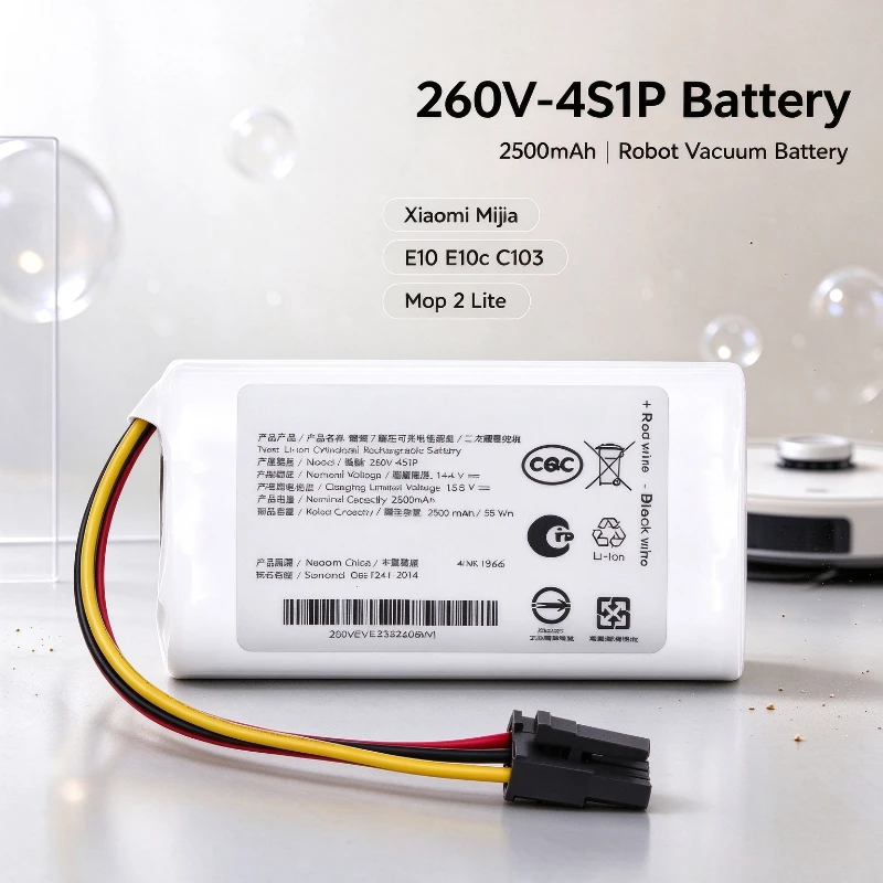 New Replacement Battery 260V-4S1P For Xiaomi Mijia Mi Sweeping Mopping Robot Vacuum Cleaner E10 E10c C103 Mop 2 Lite 2500mAh