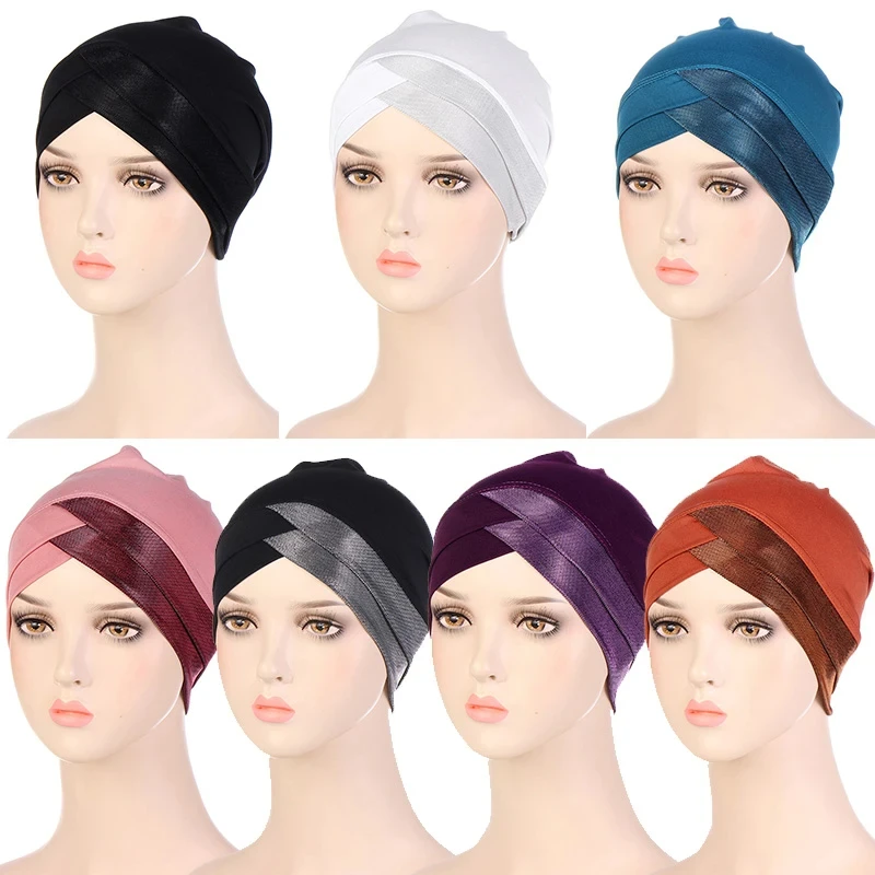 Muslim turban Forehead Cross For Women islamic Inner hijab Cap Islamic UnderScarf Arab wrap head Scarves Hijab turbante mujer