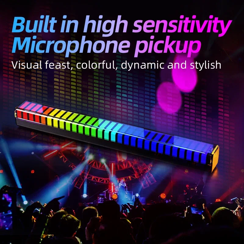 3D Screen Atmosphere Light Bar Car Air Outlet Aromatherapy Atmosphere Lamp 18 Modes Adjustable 17 RGB LED Rhythm Pickup Lamp