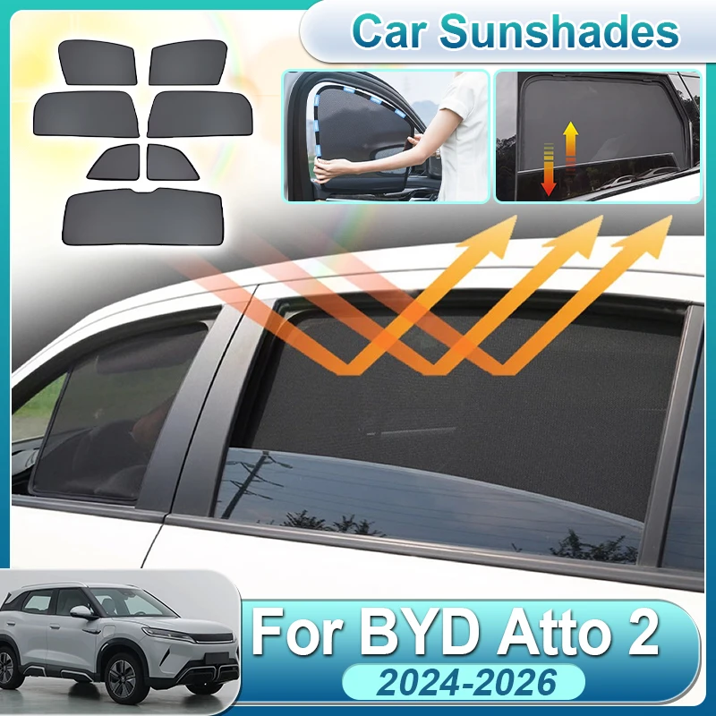 

For BYD Atto 2 Accessories 2024 2025 2026 SC3E Car Sun Visor Cover Protector Mesh Front Window Foldable Sunshade Auto Accessorie