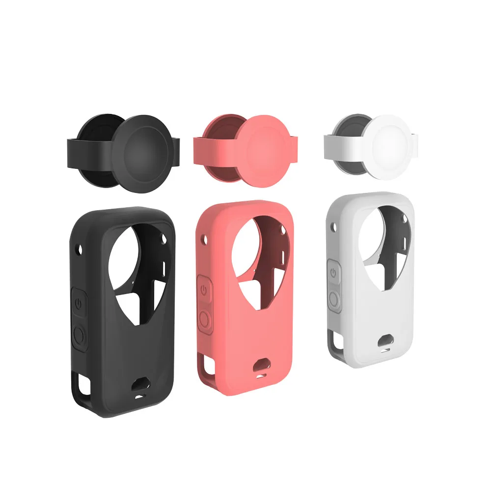 Silicone Protective Case for Insta360 X6 Camera, Soft Protective Sleeve Skin Case Lens Cap Cover Silicone Protective Cover